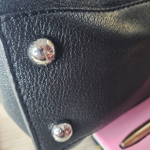 Michael Kors Hamilton Satchel With Padlock And Key Charm In Black Leather - Picture 11 of 15